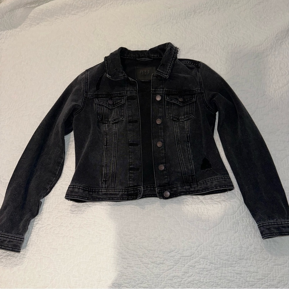 BBJ Black Distressed Denim Jacket